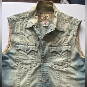 Authentic Size XXL True Religion Faded Jean Vest
